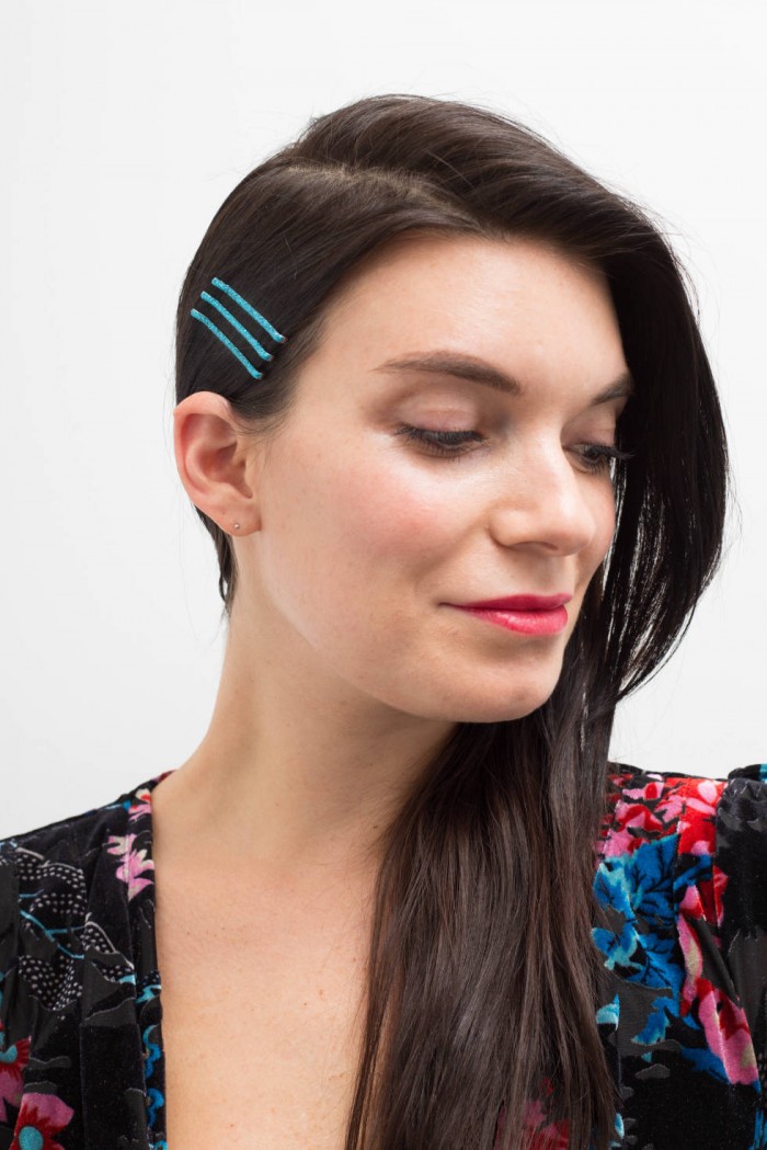 Easily Create With Colored Bobby Pins on your hair 6