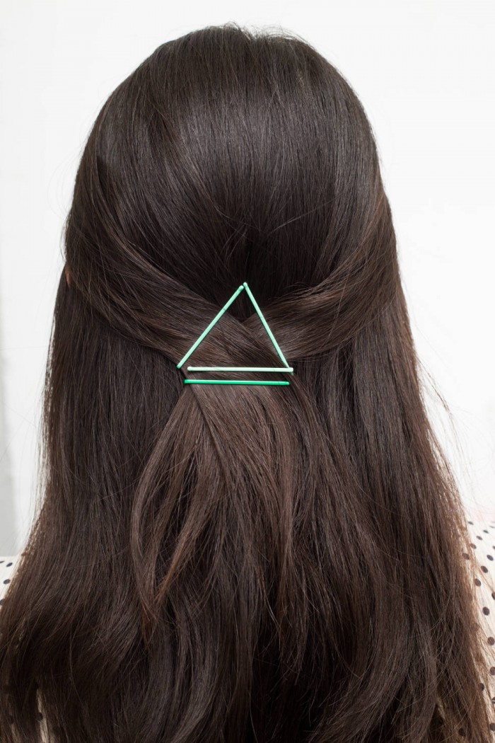 Easily Create With Colored Bobby Pins on your hair 7