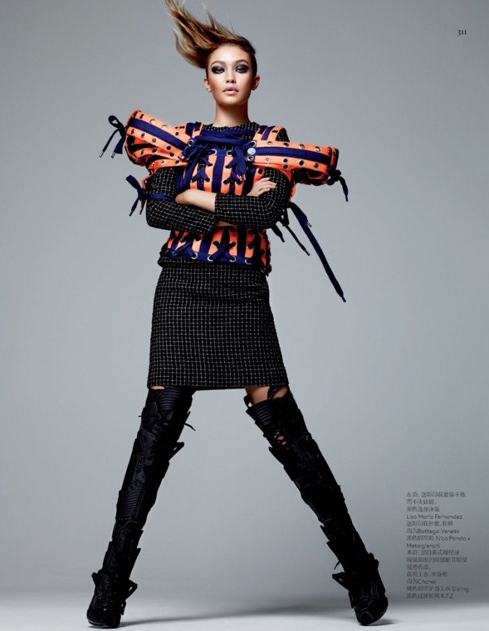 Gigi Hadid Serves Sporty Chic in Vogue China Editorial 1