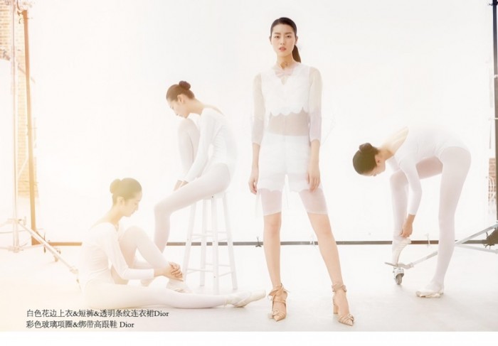 Liu Wen Poses in Lingerie-Inspired Looks for Cosmopolitan China 2