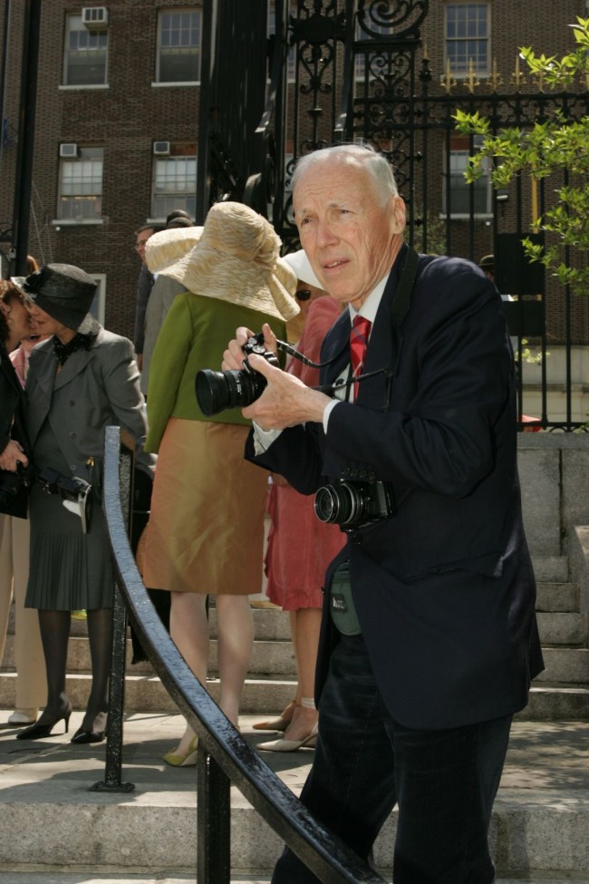 Bill Cunningham of the New York Times attends the 23rd annual Frederick Law Olmsted Awards lunch at Central Park's Conservatory Garden.
