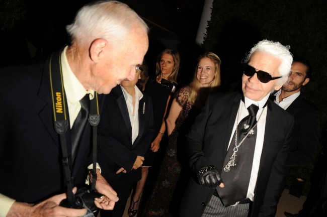 Bill Cunningham (L) and Karl Lagerfeld attend the Museum of Modern Art's fourth annual Film Benefit.