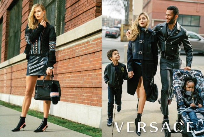 Gigi Hadid & Karlie Kloss Are Cool Moms in Versace’s Fall Ads 1