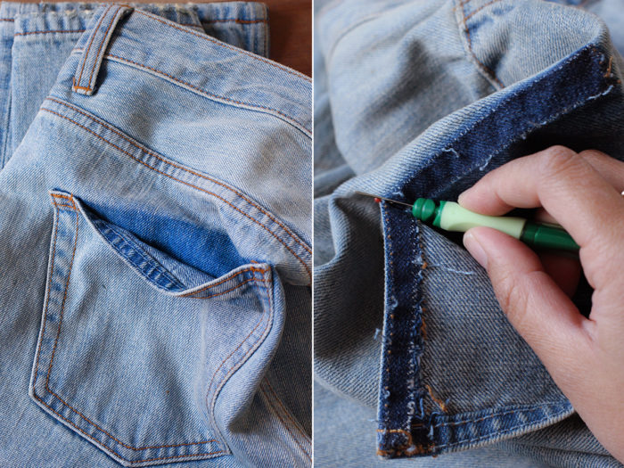 風行時尚圈的口袋創意DIY：一條舊牛仔褲與針線，讓妳擁有最流行的掉落口袋 3