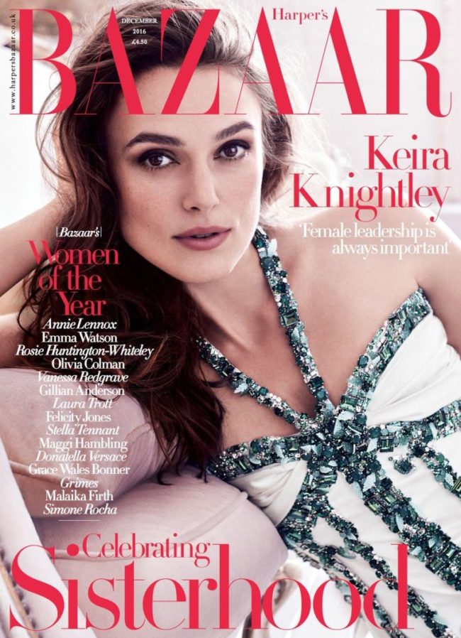 Keira Knightley Stuns in Chanel for Bazaar UK December 2016 Cover Story 2