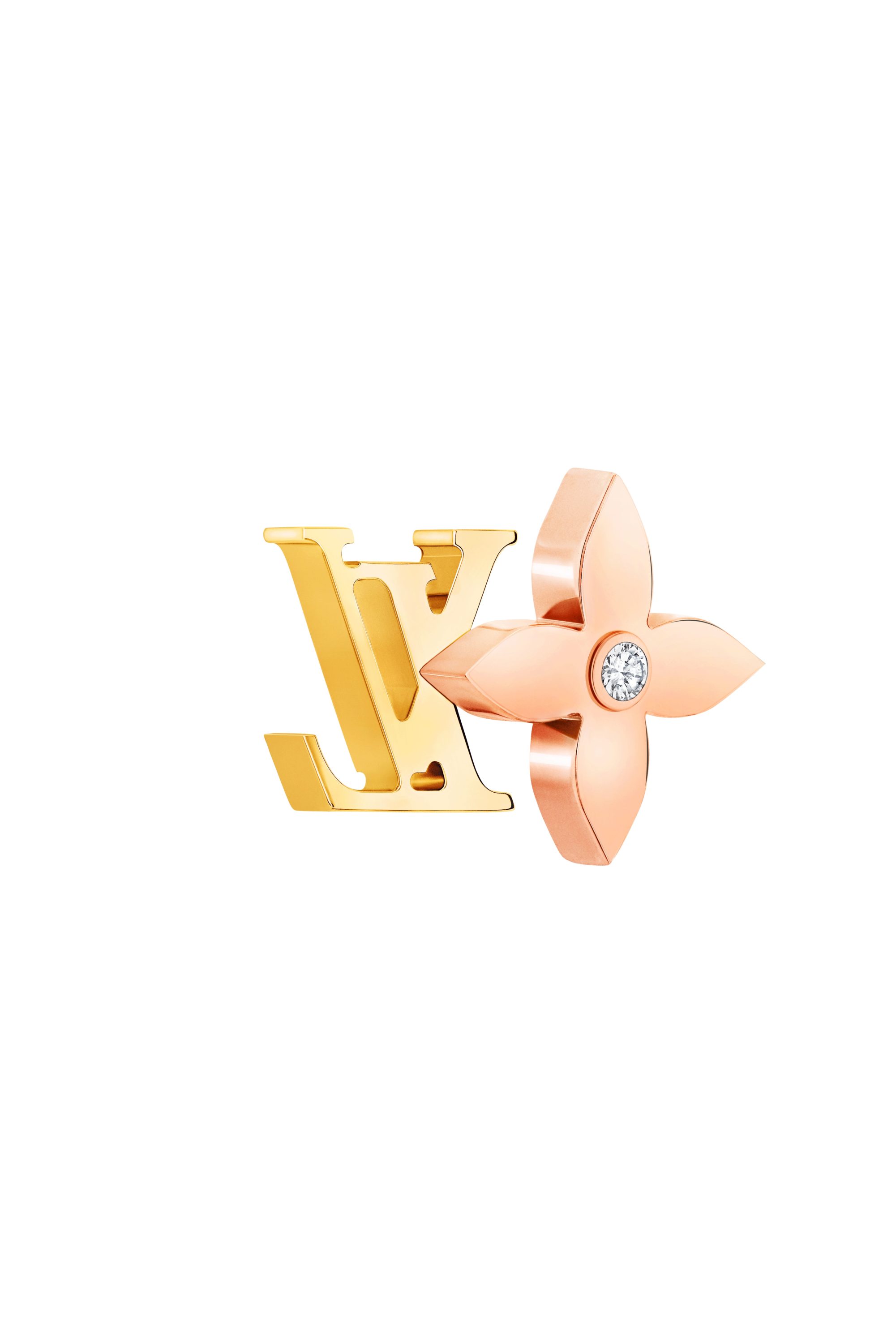 Idylle Blossom Reversible Stud, Yellow And White Gold And Diamond